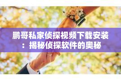 鹏哥私家侦探视频下载安装：揭秘侦探软件的奥秘