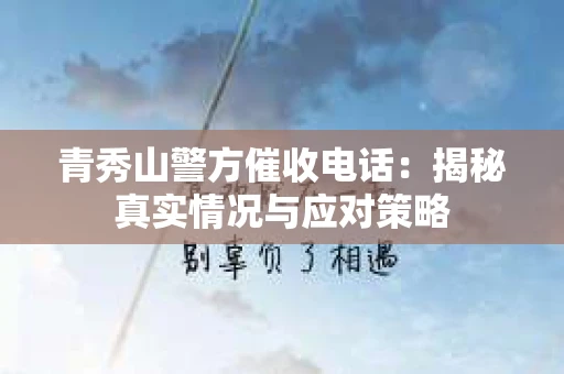 青秀山警方催收电话：揭秘真实情况与应对策略