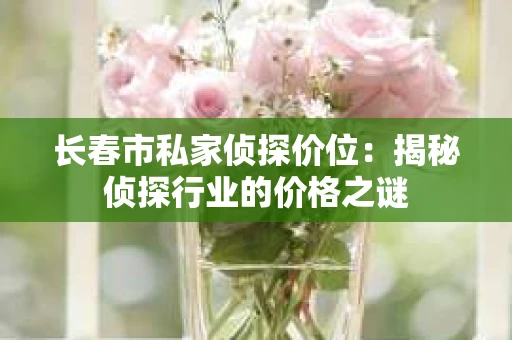 长春市私家侦探价位：揭秘侦探行业的价格之谜