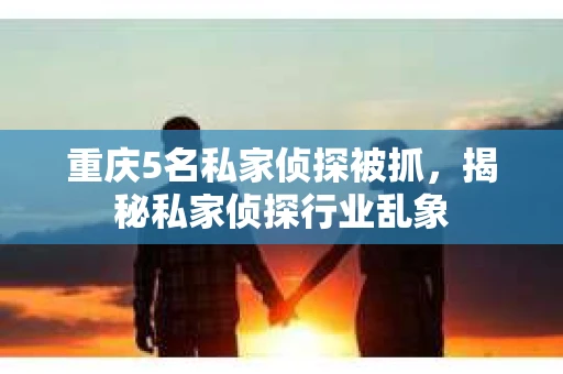 重庆5名私家侦探被抓，揭秘私家侦探行业乱象