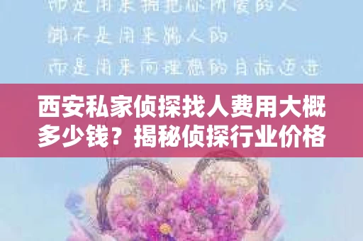 西安私家侦探找人费用大概多少钱？揭秘侦探行业价格之谜